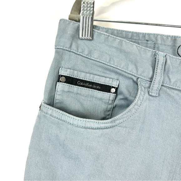 Calvin Klein Jeans Men’s Sz 34 X 32 Steel Blue Silver Slim Fit Denim Fit Casual - Picture 3 of 13